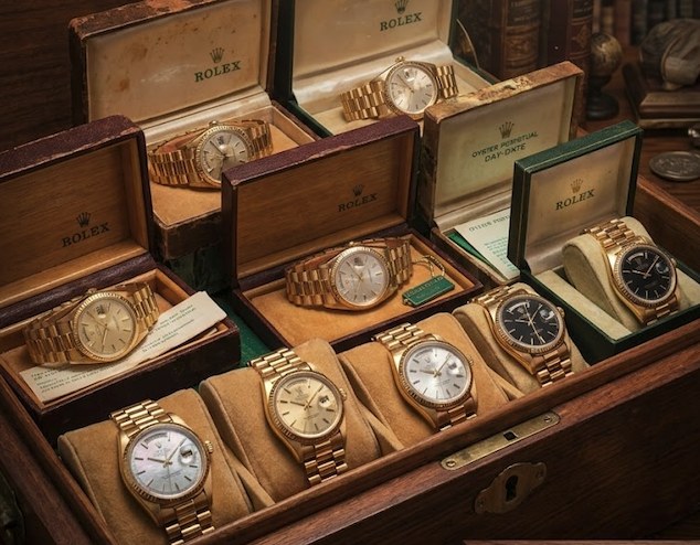 Vintage Rolex watches in boxes
